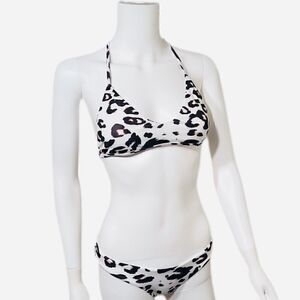 Plumeria Swimwear Leopard Print T-Back Bikini Set